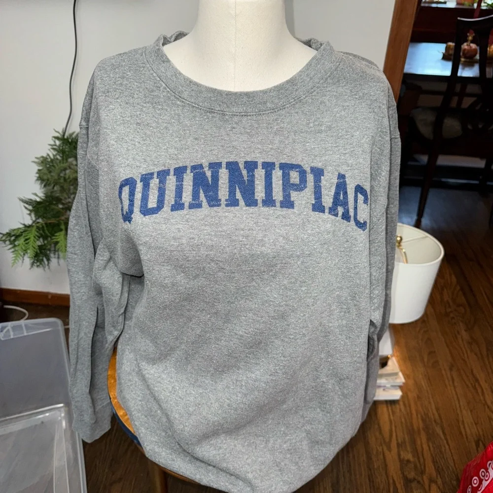 Quinnipiac Gray Sweatshirt with Blue Lettering - Picture 1 of 3